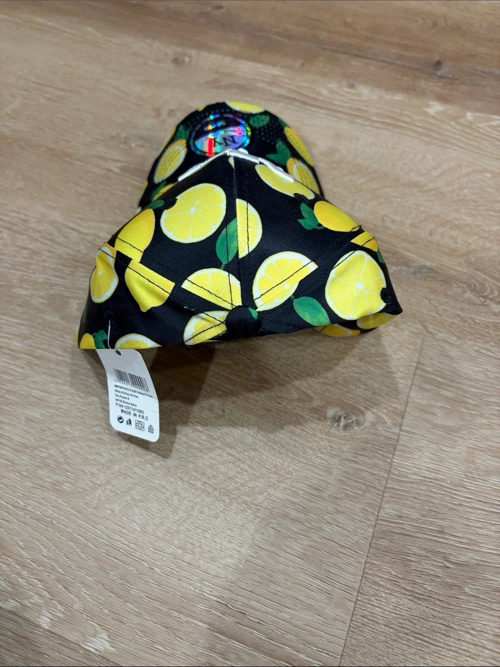 NYC Kids Lemon Print Cap - Black & Yellow